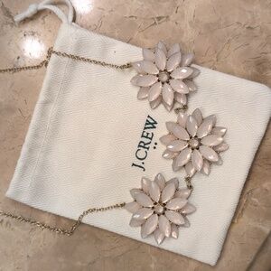 J. Crew Light Pink Floral Necklace with Gold Chain